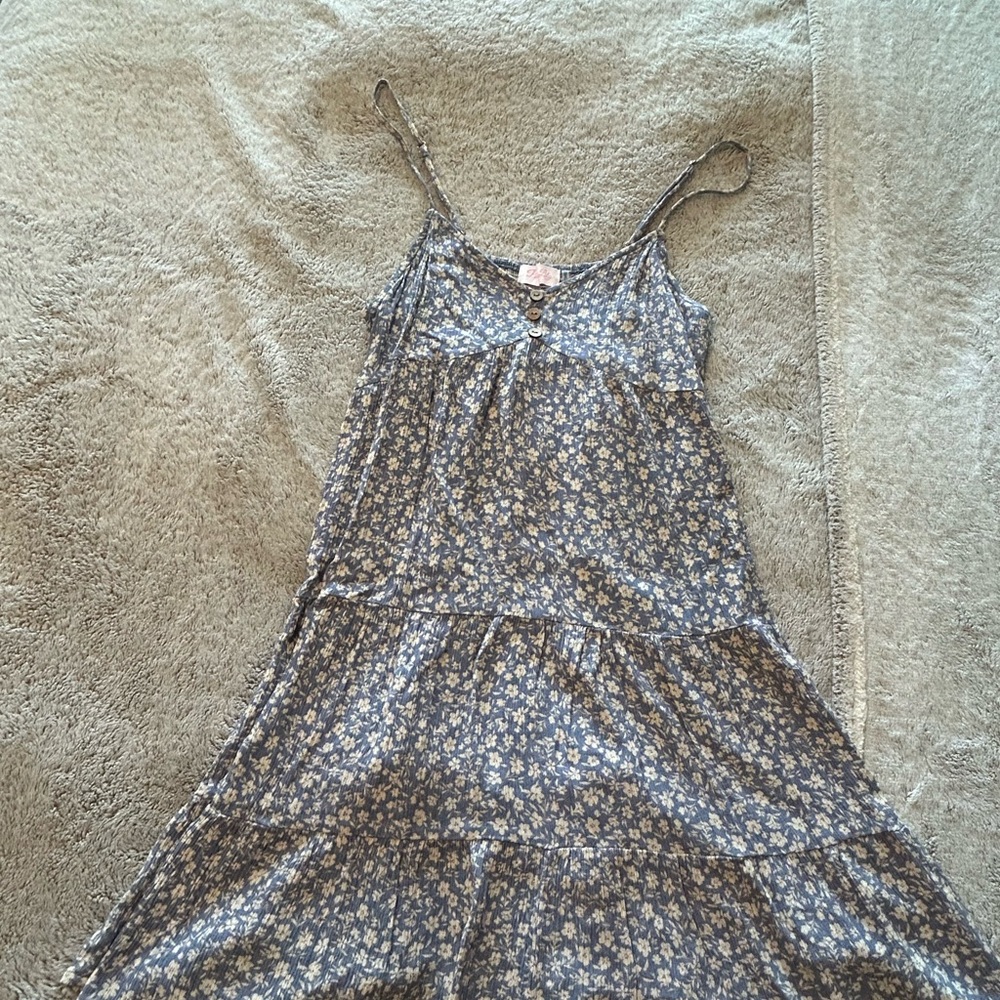 Pink Lily Blue Floral Mini Dress